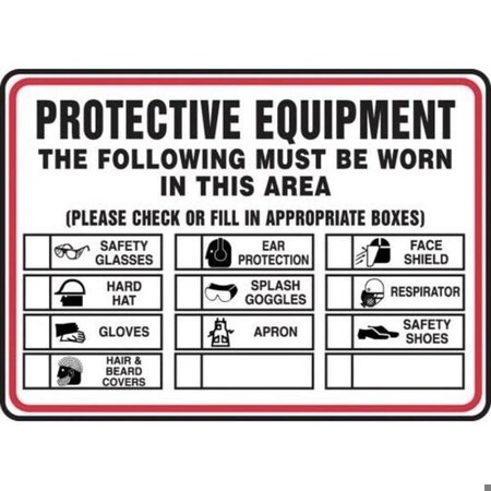 Accuform SAFETY SIGN PROTECTIVE EQUIPMENT MPPE537VA MPPE537VA